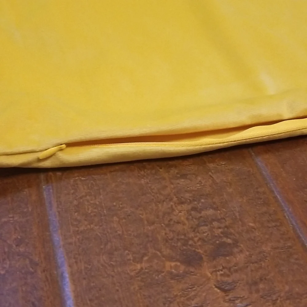 Velvet Yellow Throw Pillow Cover